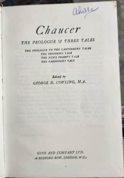 Chaucer_George H. Cowling, M copy